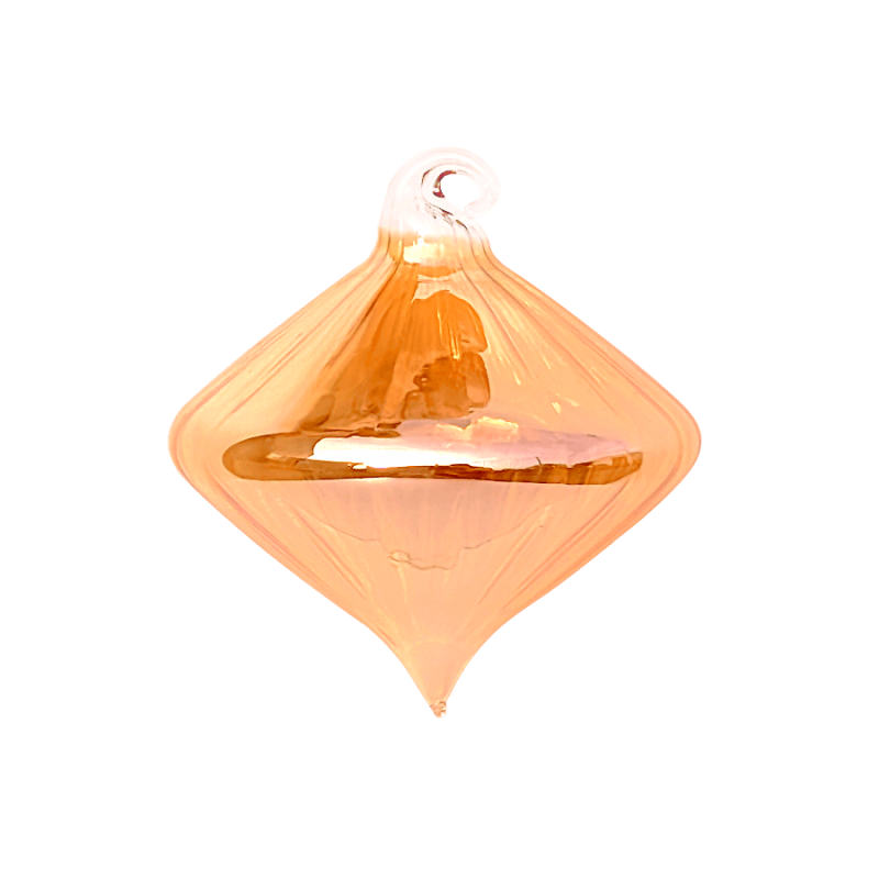 Boule de Noël Diamant Or rose verre mercurisé D8cm | Deco-Delight.com