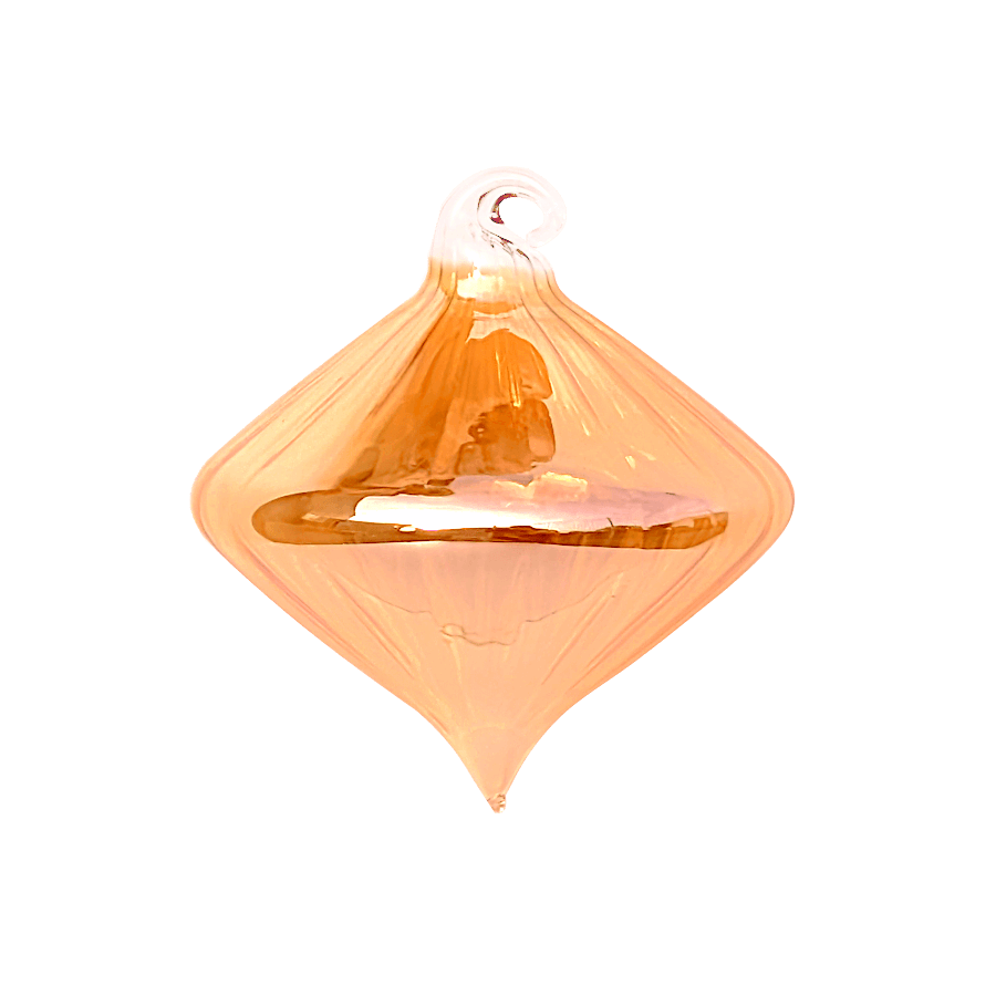 Boule de Noël Diamant Or rose verre mercurisé D8cm | Deco-Delight.com