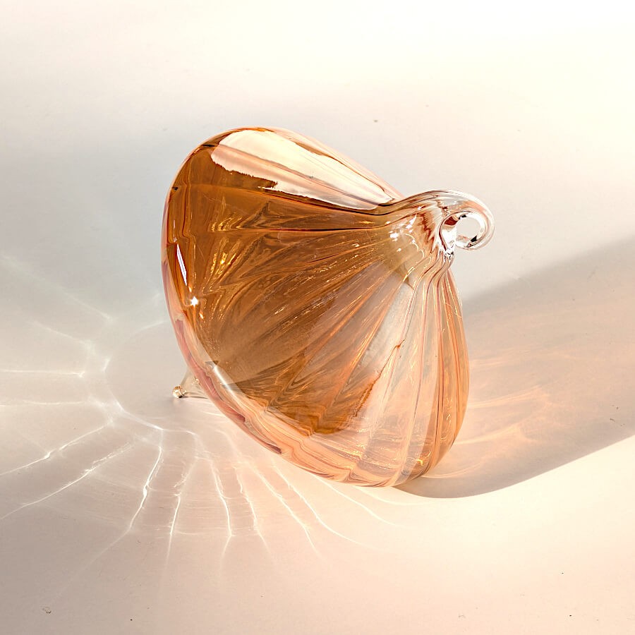 Boule de Noël Diamant Or rose verre mercurisé D8cm | Deco-Delight.com