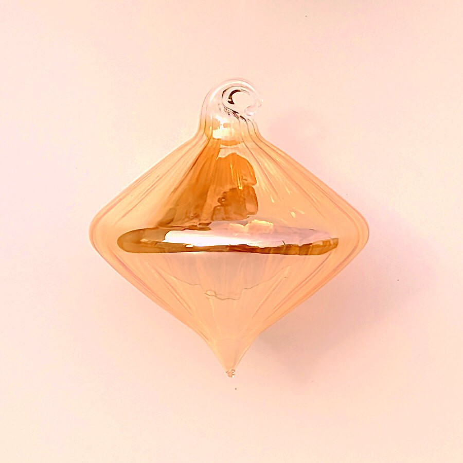 Boule de Noël Diamant Or rose verre mercurisé D8cm | Deco-Delight.com