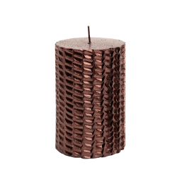 Bougie pilier festive marron chocolaté H11 cm | Deco-Delight.com