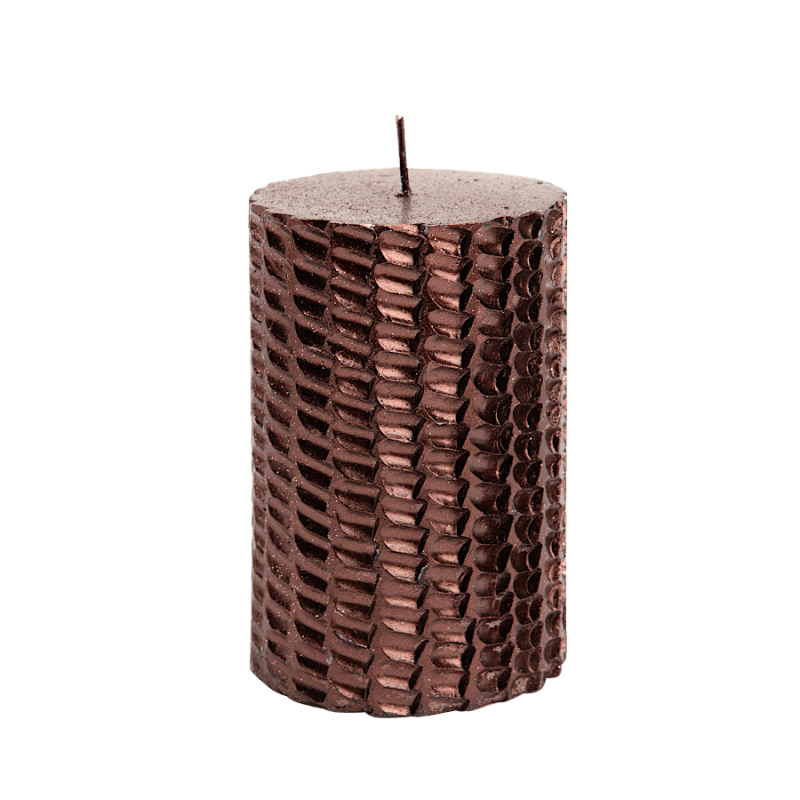 Bougie pilier festive marron chocolaté H11 cm | Deco-Delight.com