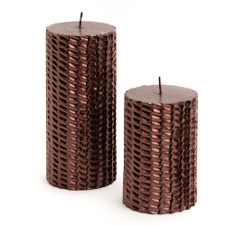 Bougie pilier festive marron chocolaté H11 cm | Deco-Delight.com