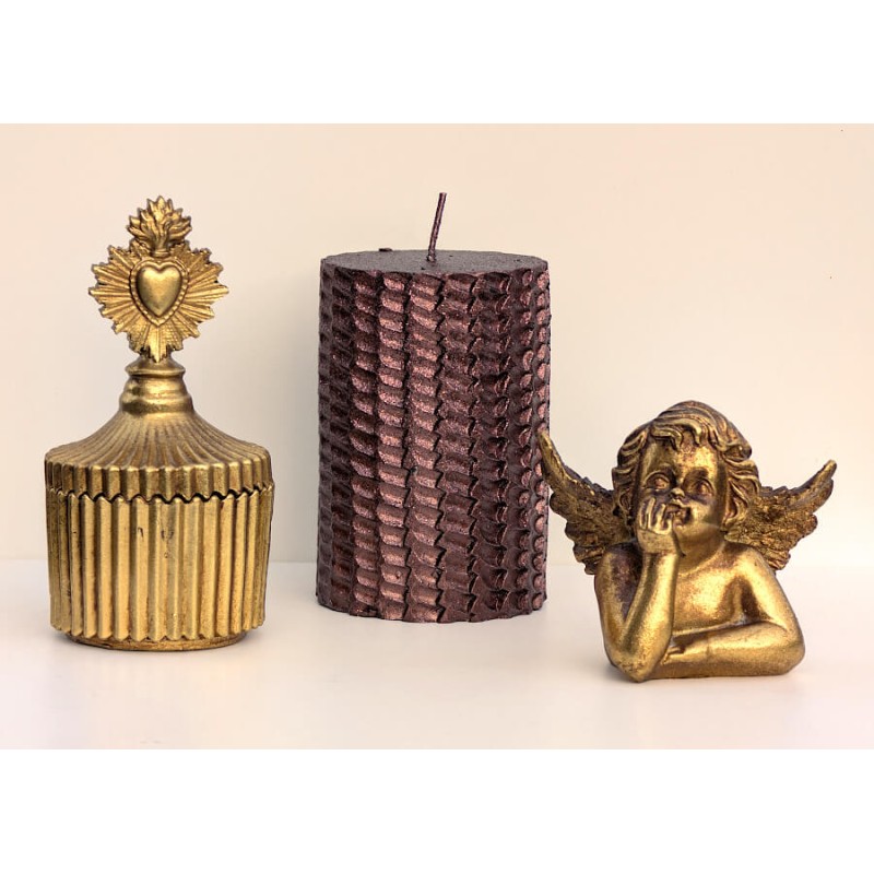 Bougie pilier festive marron chocolaté H11 cm | Deco-Delight.com