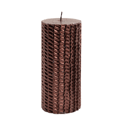 Bougie pilier festive marron chocolaté H11 cm | Deco-Delight.com