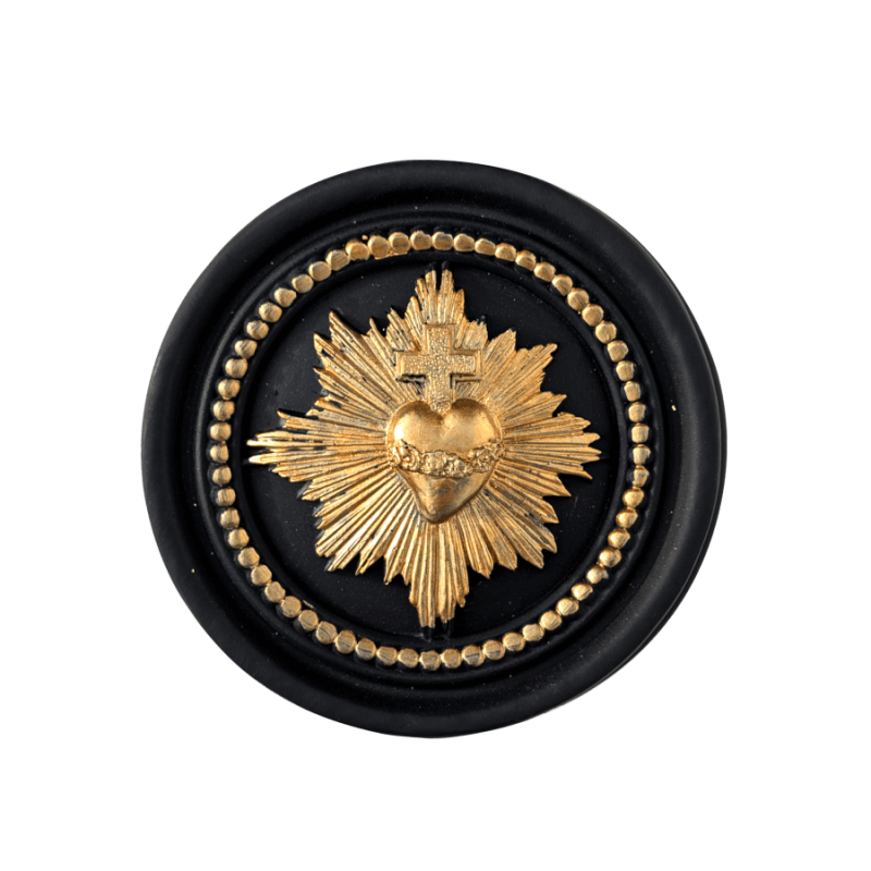 Boîte Ex-voto décorative - Sacré-Cœur Noir et Or | Deco-Delight.com