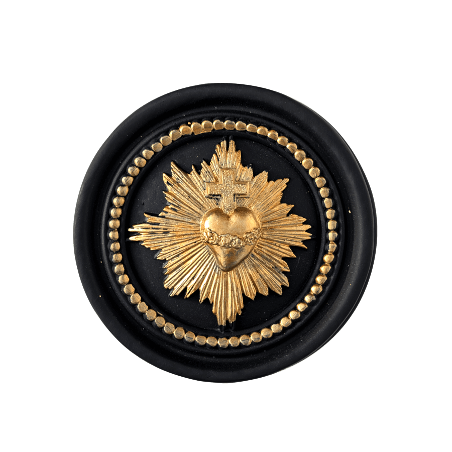 Boîte Ex-voto décorative - Sacré-Cœur Noir et Or | Deco-Delight.com