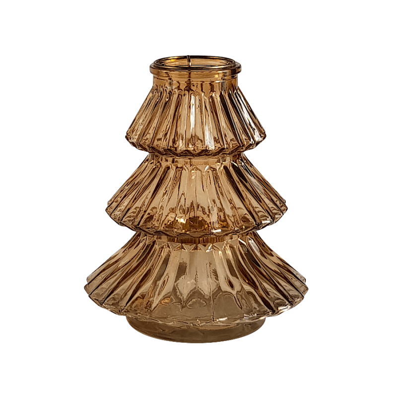 Grand photophore Sapin en verre Topaze | Deco-Delight.com