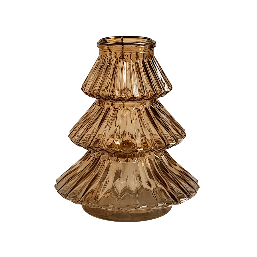 Grand photophore Sapin en verre Topaze | Deco-Delight.com