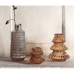Grand photophore Sapin en verre Topaze | Deco-Delight.com