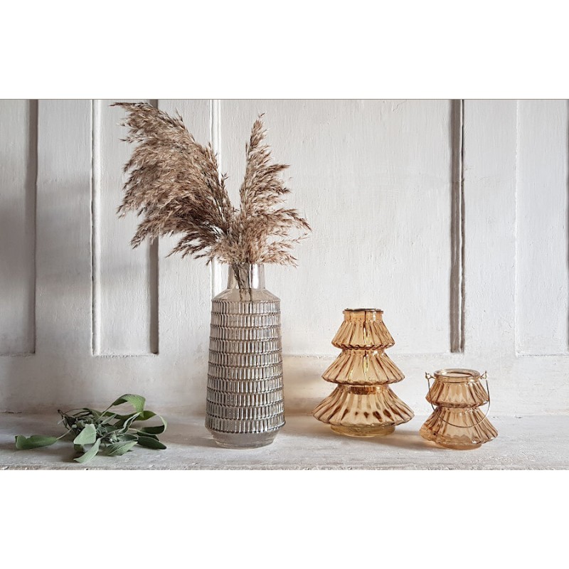 Grand photophore Sapin en verre Topaze | Deco-Delight.com