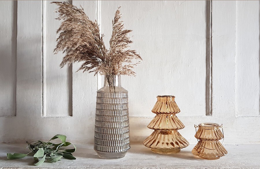 Grand photophore Sapin en verre Topaze | Deco-Delight.com