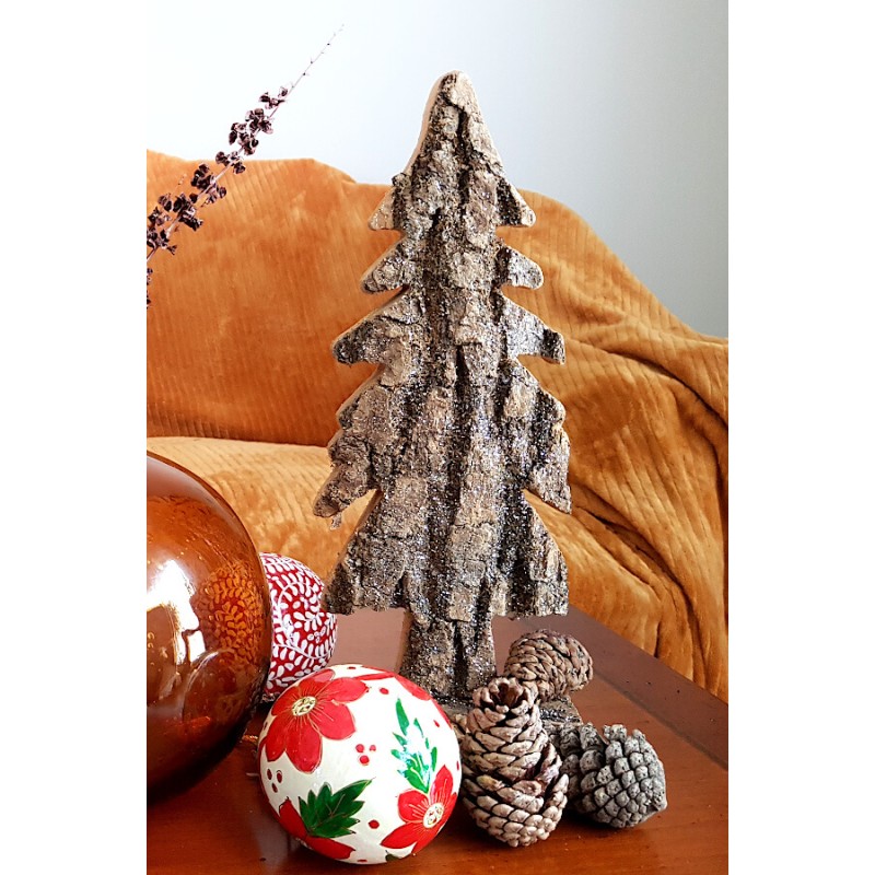 Sapin de Noël bois pailleté déco  | Deco-Delight.com