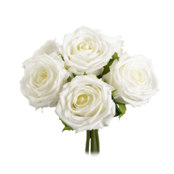 Bouquet de roses artificielles Blanc pur H30 cm | Deco-Delight.com