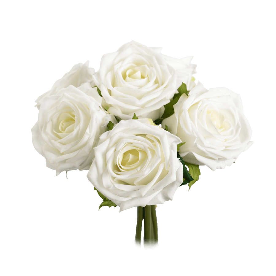 Bouquet de roses artificielles Blanc pur H30 cm | Deco-Delight.com