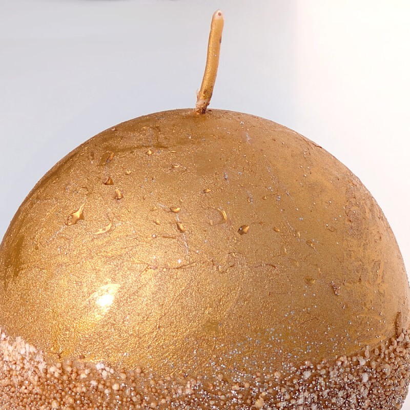 Bougie boule dorée Festivités D8 cm | Deco-Delight.com