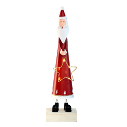 Figurine Père Noël métal avec LED H32,5 cm | Deco-Delight.com