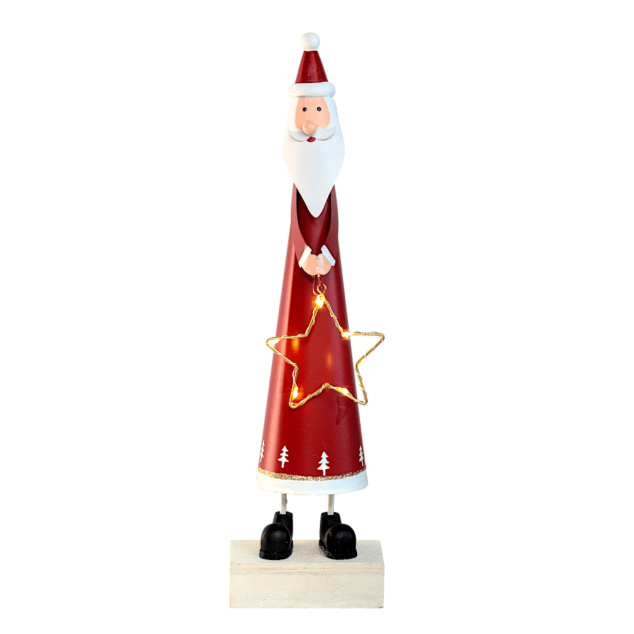 Figurine Père Noël métal avec LED H32,5 cm | Deco-Delight.com