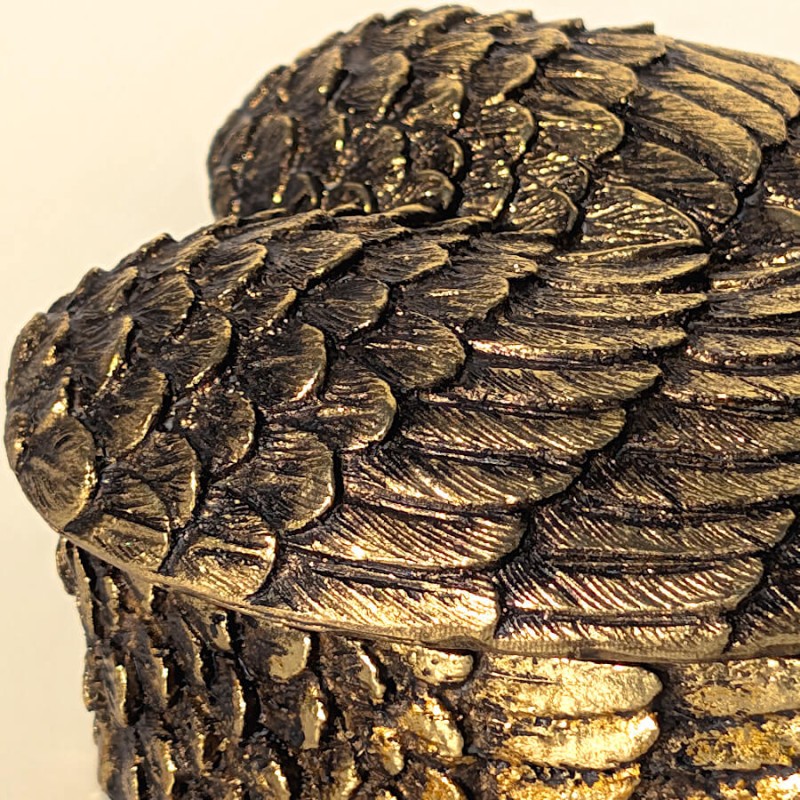 Boîte Cœur Ailé en résine Doré antique | Deco-Delight.com