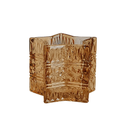 Photophore Étoile en verre ambré H8 cm | Deco-Delight.com