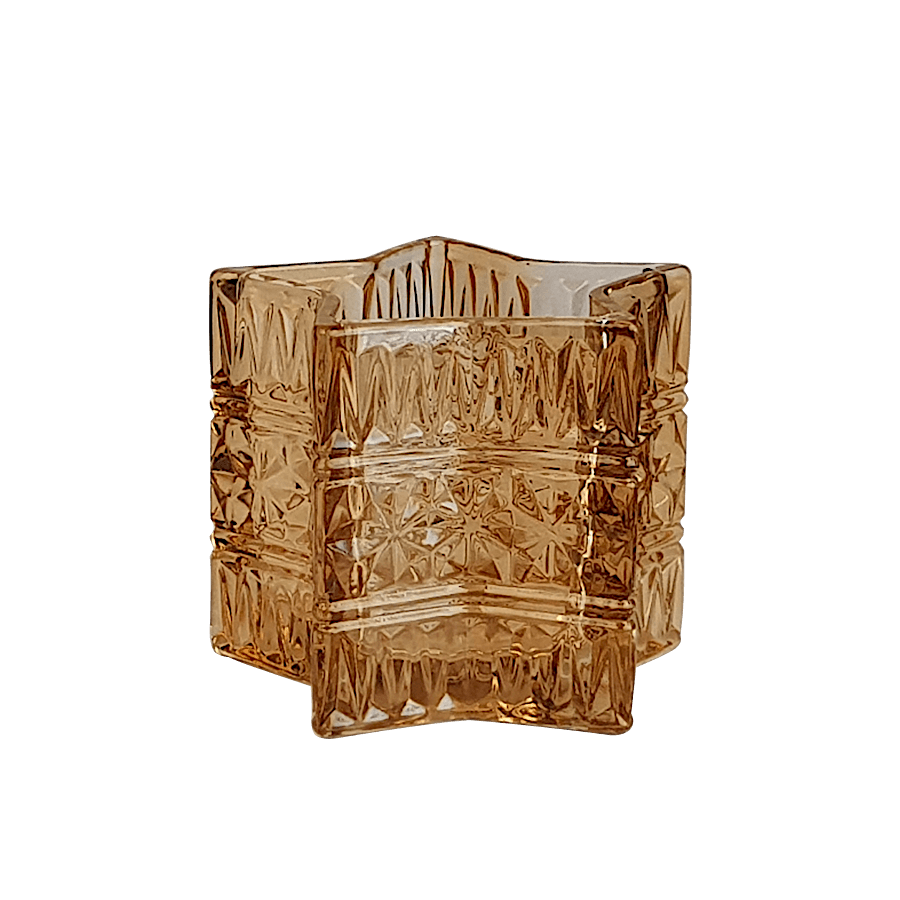 Photophore Étoile en verre ambré H8 cm | Deco-Delight.com