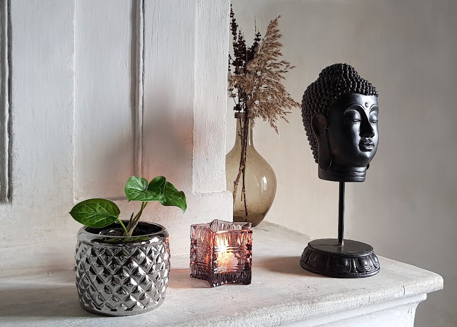 Photophore Étoile en verre ambré H8 cm | Deco-Delight.com