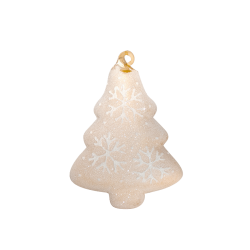 Suspension Sapin givré doré en verre Déco de Noël | Deco-Delight.com