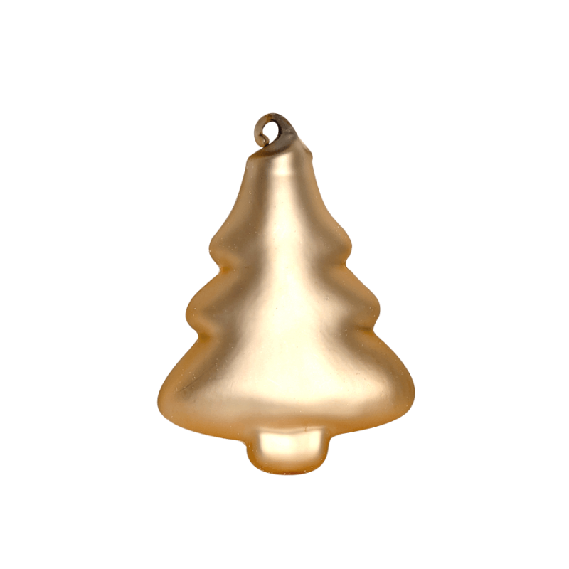 Suspension Sapin givré doré en verre Déco de Noël | Deco-Delight.com