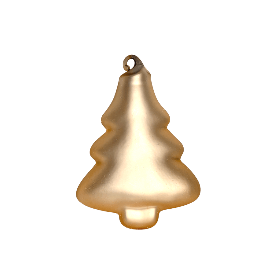 Suspension Sapin givré doré en verre Déco de Noël | Deco-Delight.com