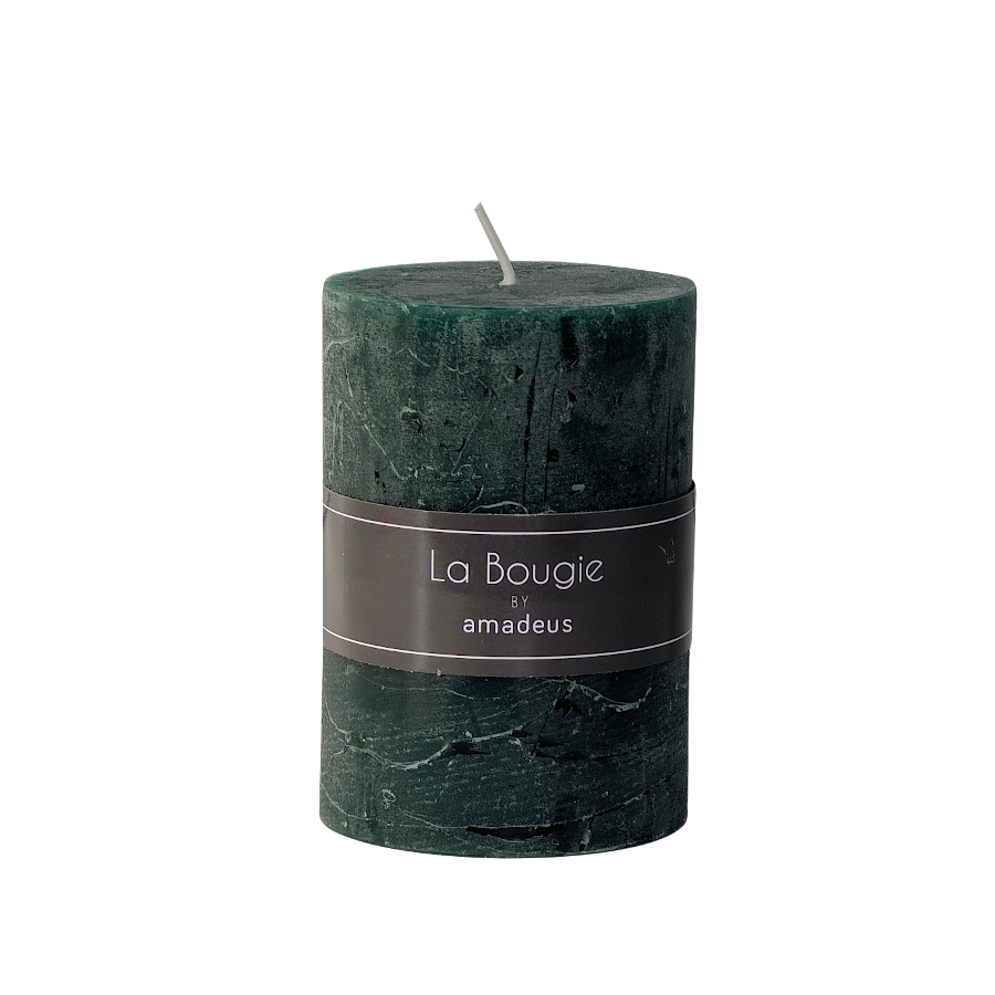 Bougie pilier Vert sapin H10 cm 48 heures | Deco-Delight.com