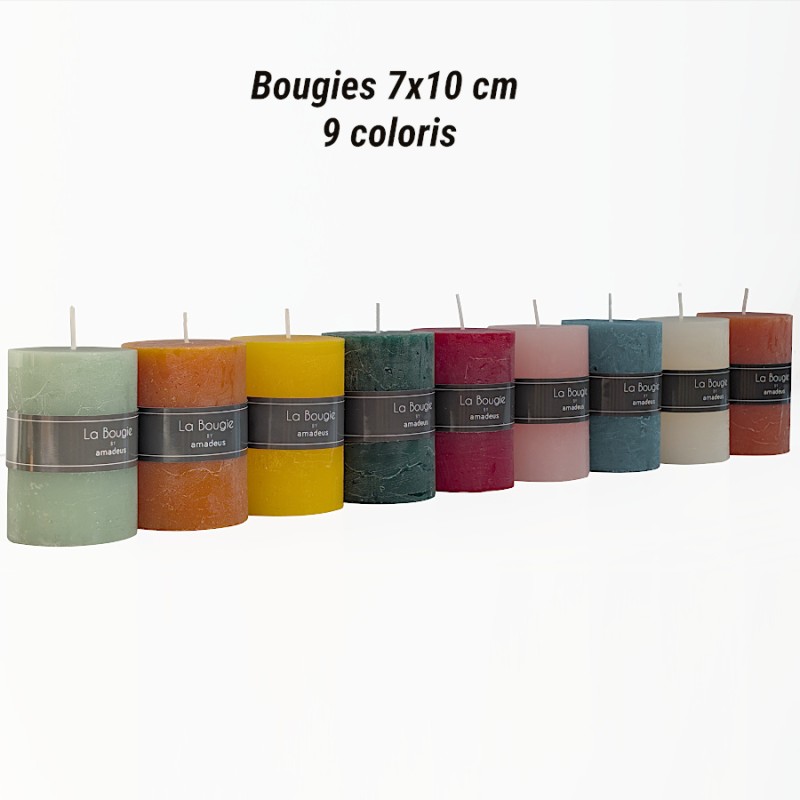 Bougie pilier Vert sapin H10 cm 48 heures | Deco-Delight.com