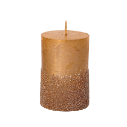 Bougie pilier dorée Festivités H10 cm | Deco-Delight.com