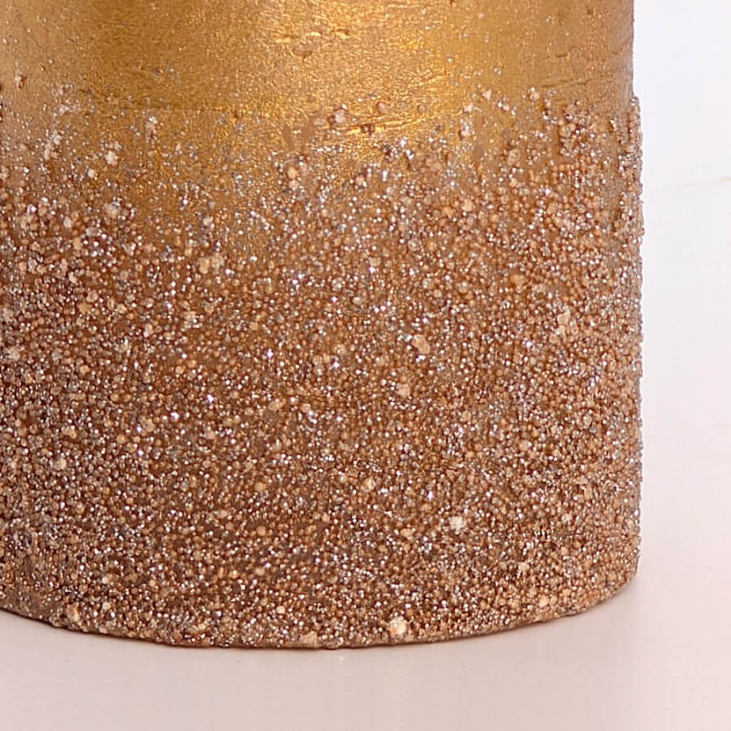 Bougie pilier dorée Festivités H10 cm | Deco-Delight.com
