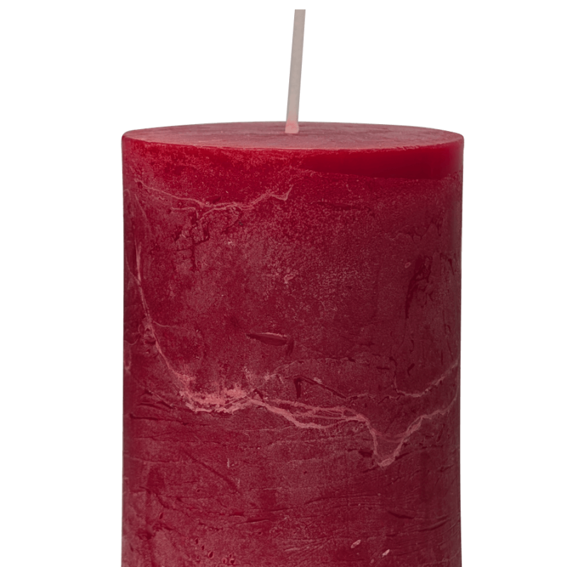 Bougie pilier Rouge Sangria H10 cm 48 heures | Deco-Delight.com