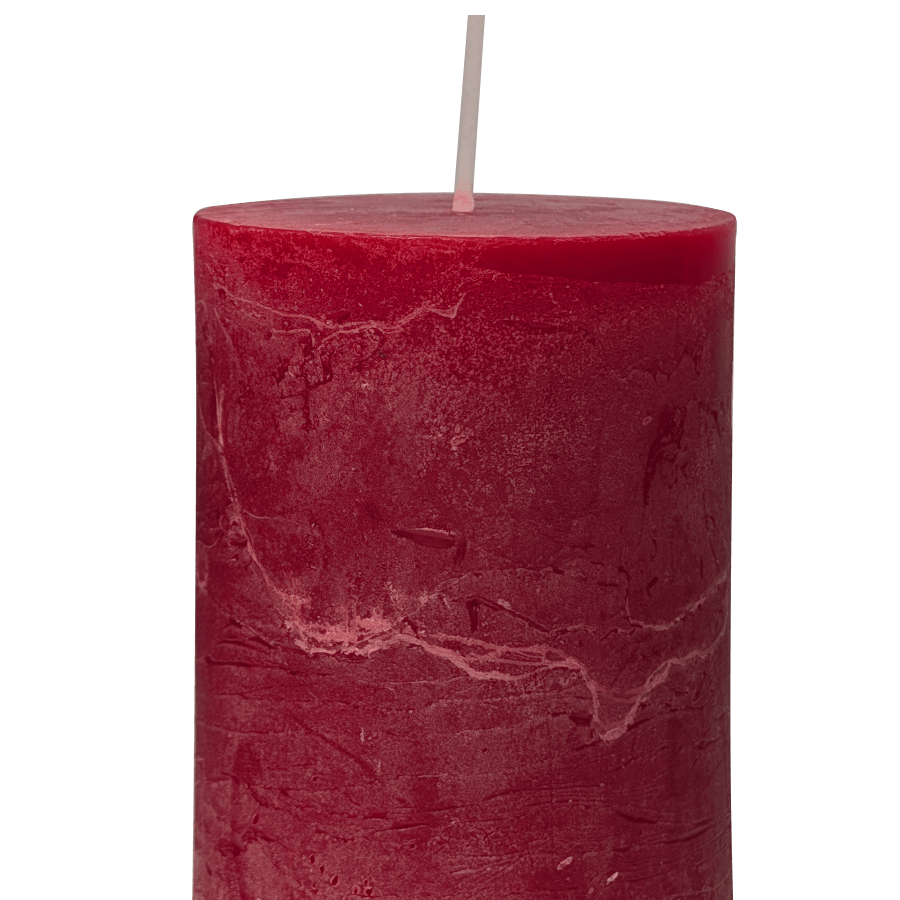 Bougie pilier Rouge Sangria H10 cm 48 heures | Deco-Delight.com