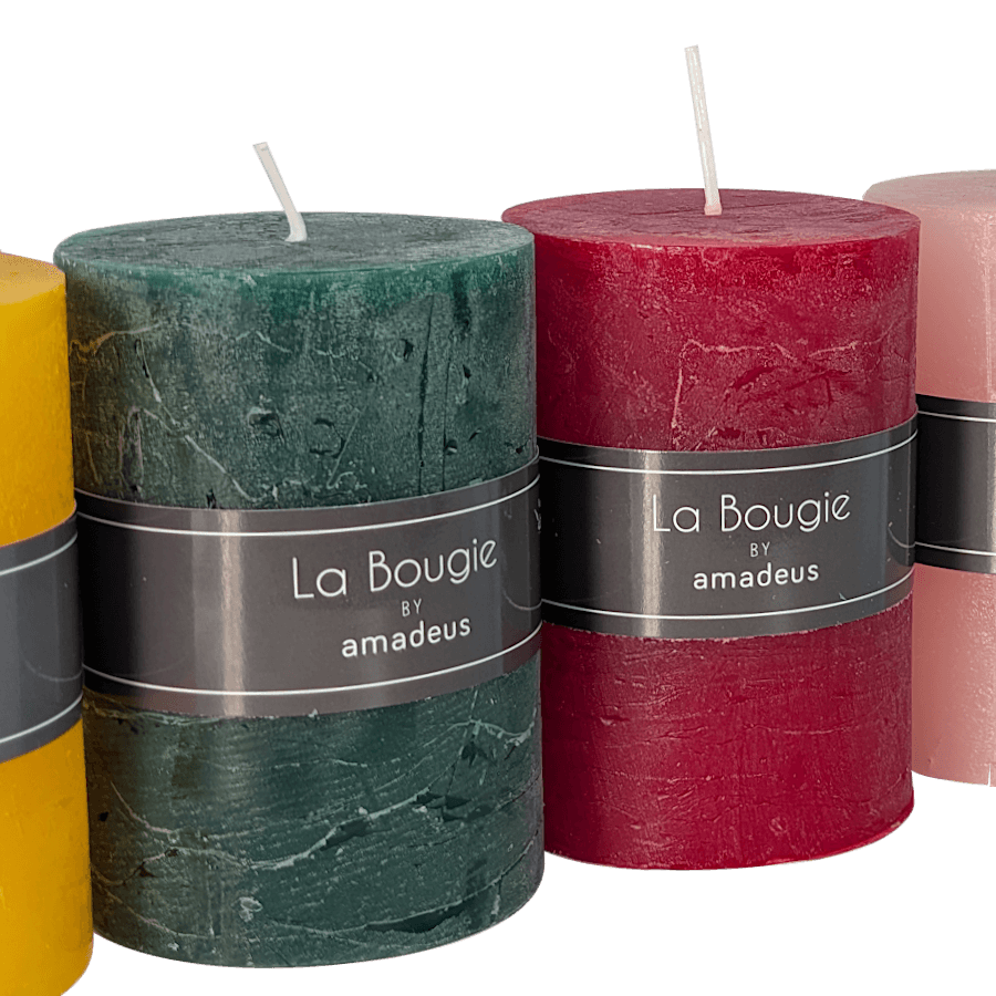 Bougie pilier Rouge Sangria H10 cm 48 heures | Deco-Delight.com