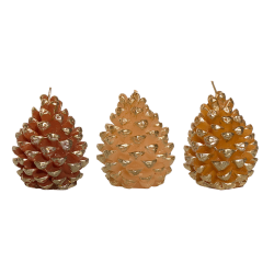 Set de 3 Bougies pommes de pin H9 cm | Deco-Delight.com