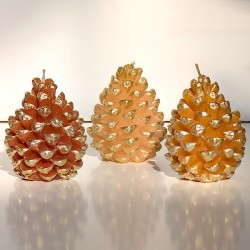 Set de 3 Bougies pommes de pin H9 cm | Deco-Delight.com
