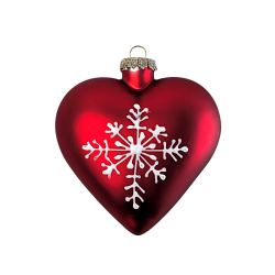 Suspension de Noël Cœur rouge & Flocon H11 cm | Deco-Delight.com