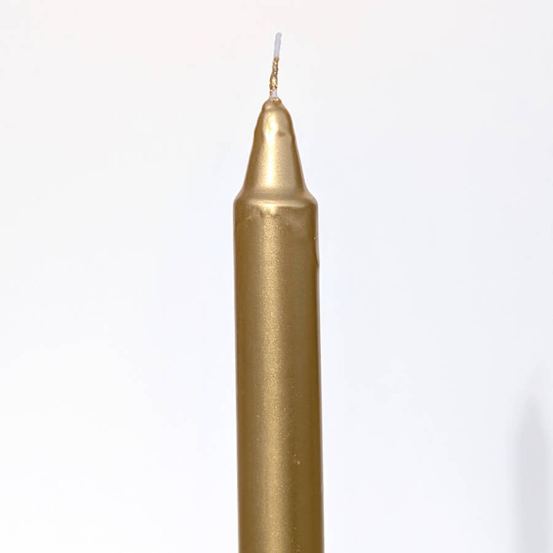 Bougie chandelle Or - H25 cm - Lot de 3 | Deco-Delight.com