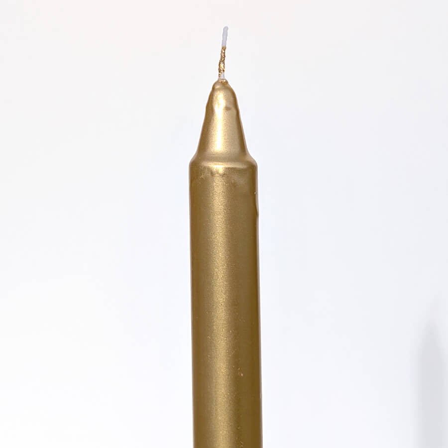 Bougie chandelle Or - H25 cm - Lot de 3 | Deco-Delight.com