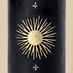 Bougie de Noël Noir mat et Doré solaire H15 cm | Deco-Delight.com