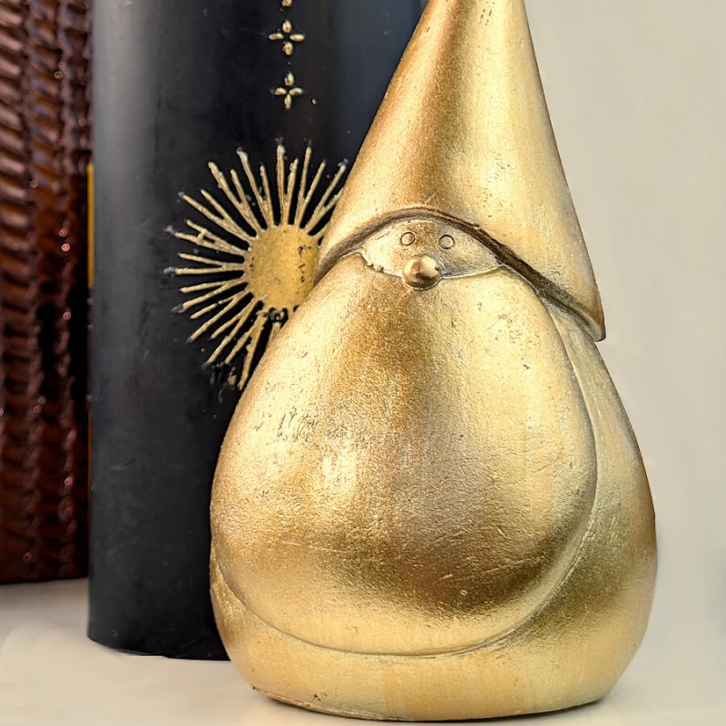 Bougie de Noël Noir mat et Doré solaire H15 cm | Deco-Delight.com