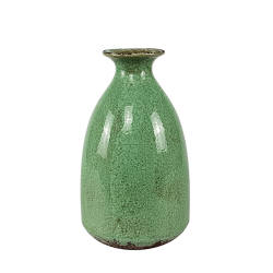 Vase craquelé vert d’eau glacé H26 | Deco-Delight.com