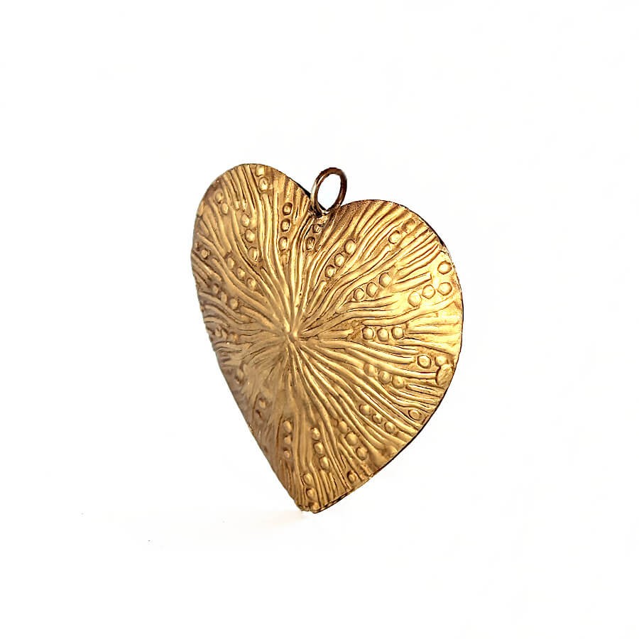 Suspension de Noël Cœur en métal doré H8 cm | Deco-Delight.com