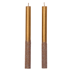 Set de 2 Bougies chandelles dorées 25 cm Festivités | Deco-Delight.com