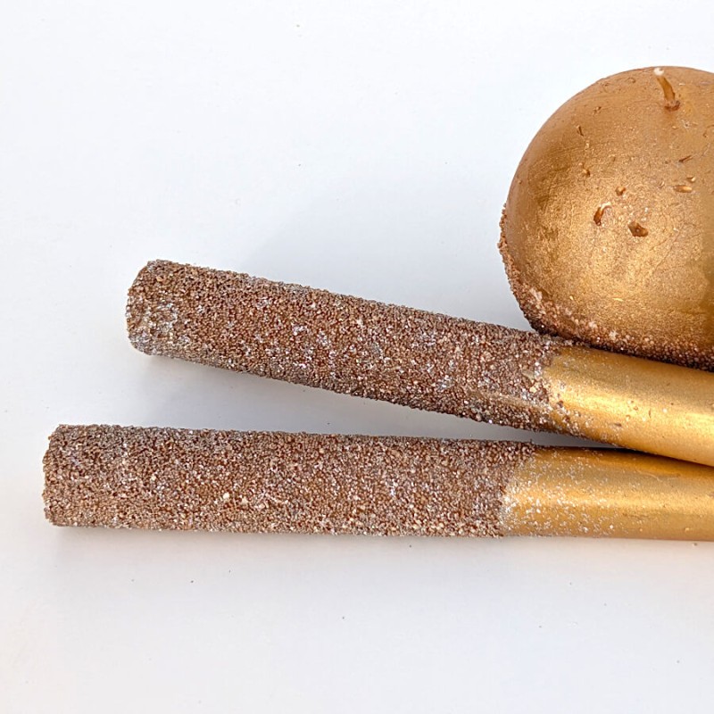 Set de 2 Bougies chandelles dorées 25 cm Festivités | Deco-Delight.com