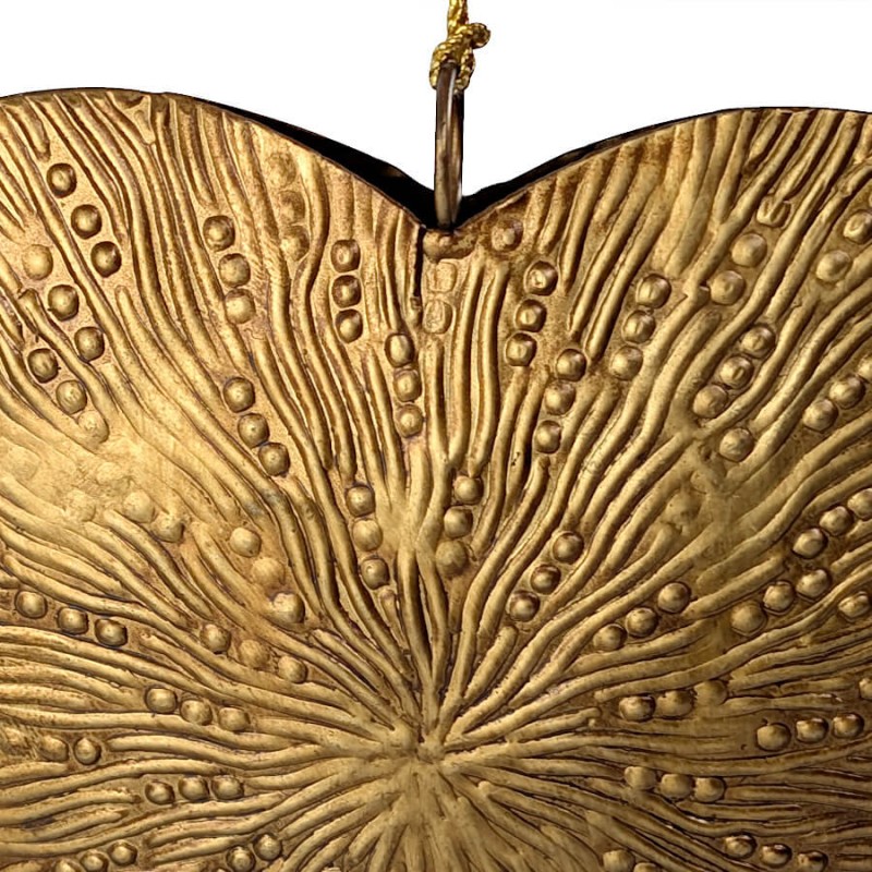 Grande suspension Cœur de Noël en métal doré H15cm | Deco-Delight.com