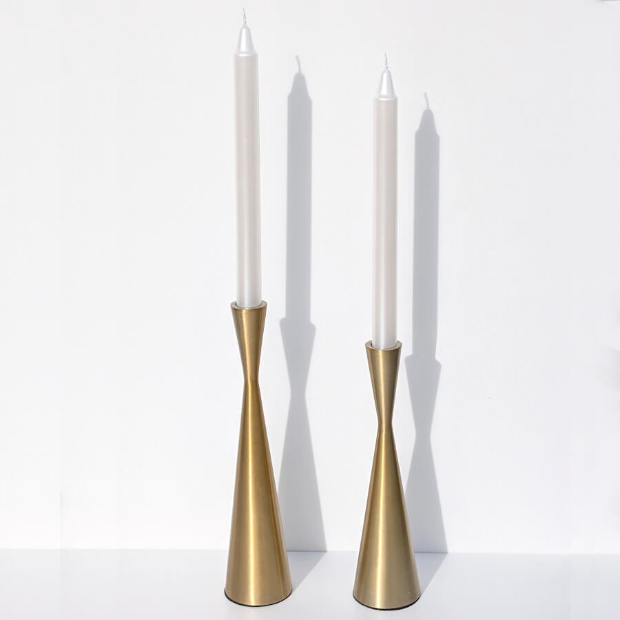 Bougie chandelle Nacrée - H25 cm - Lot de 3 | Deco-Delight.com