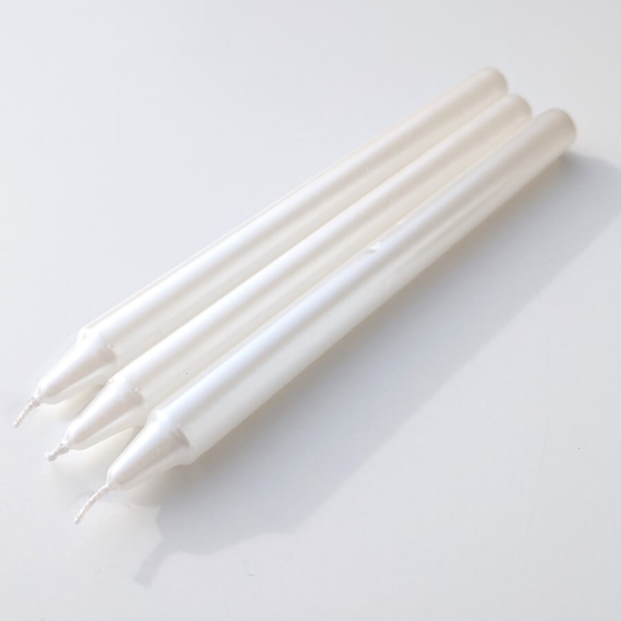 Bougie chandelle Nacrée - H25 cm - Lot de 3 | Deco-Delight.com